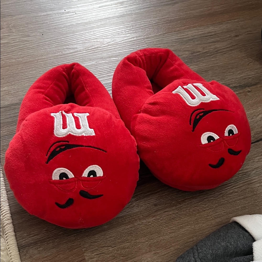 M&M'S Red Kids Plush Slippers